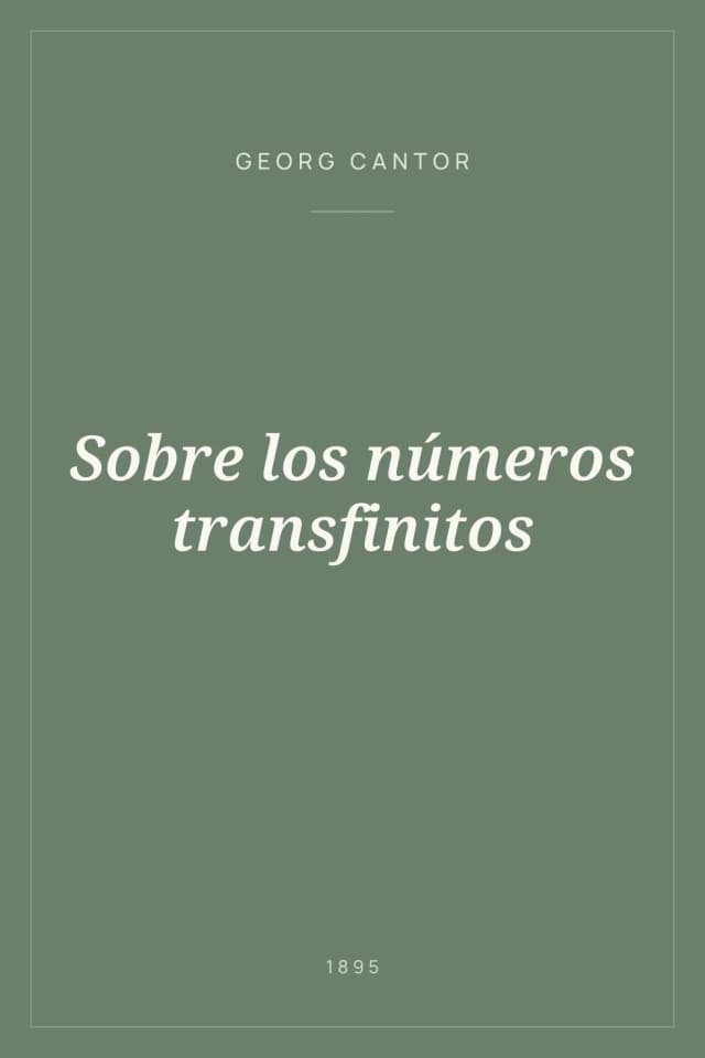 Portada de Sobre los números transfinitos