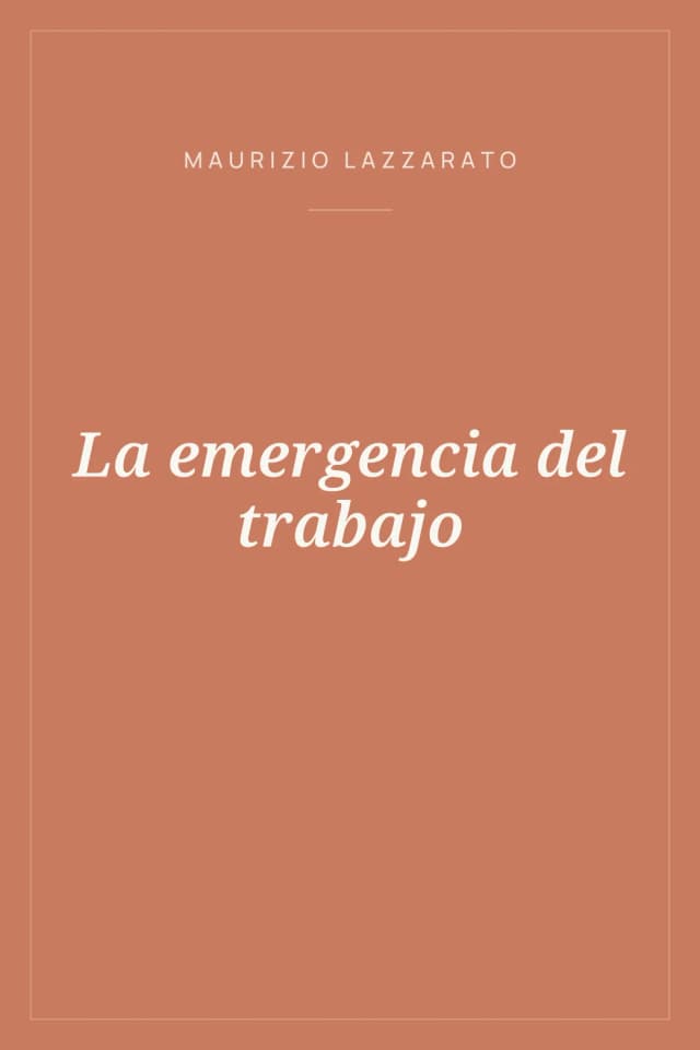 Portada de La emergencia del trabajo