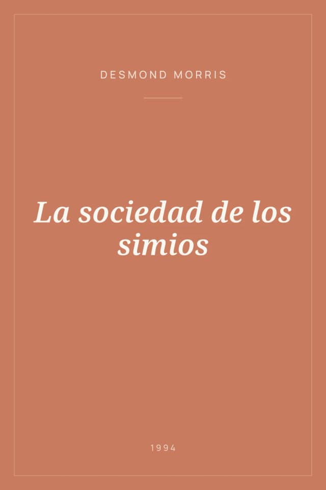 Portada de La sociedad de los simios