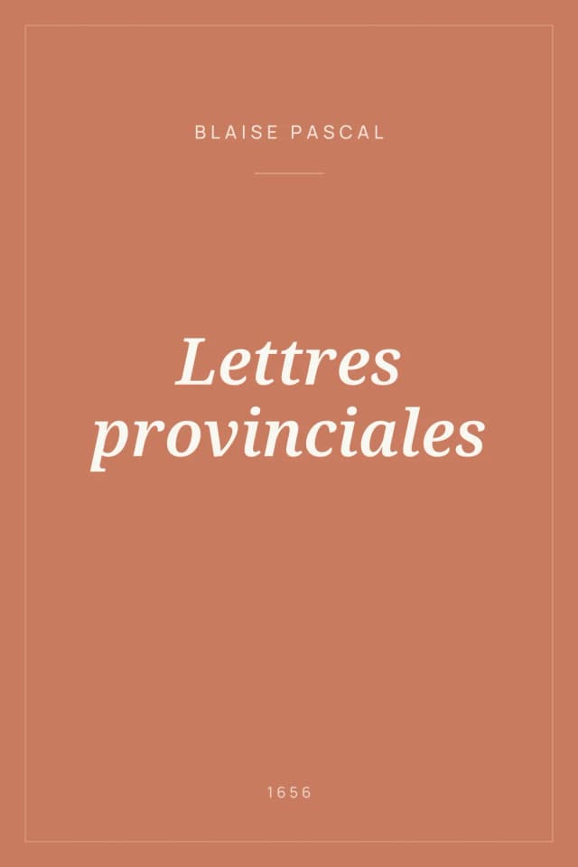 Portada de Lettres provinciales