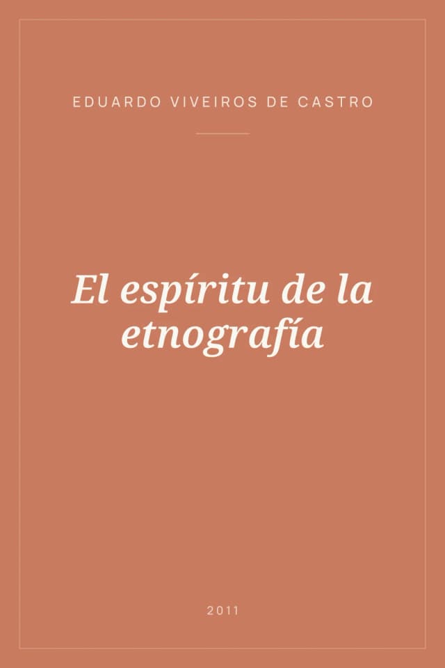 Portada de El espíritu de la etnografía