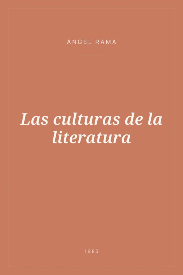Portada de Las culturas de la literatura
