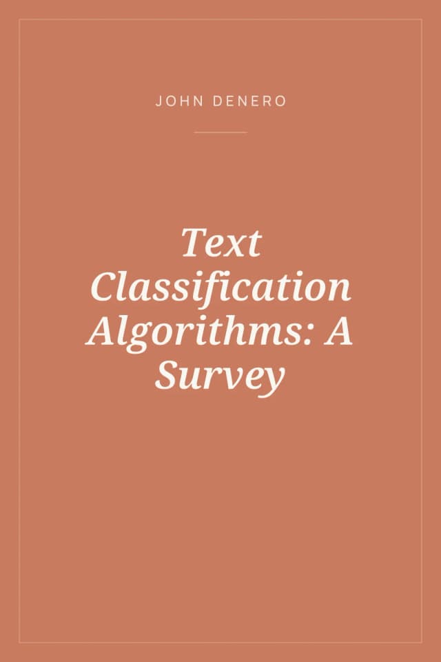 Portada de Text Classification Algorithms: A Survey
