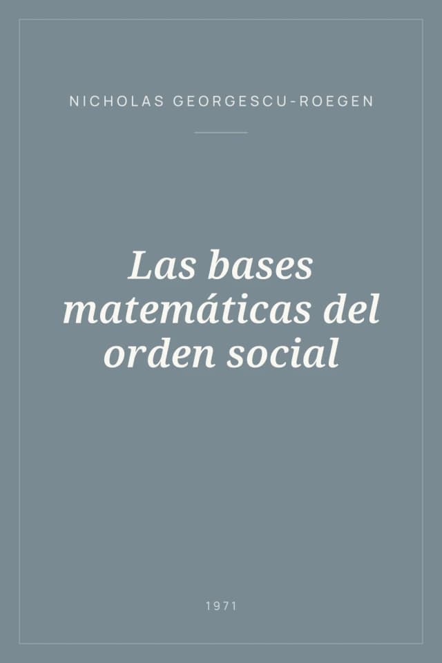 Portada de Las bases matemáticas del orden social