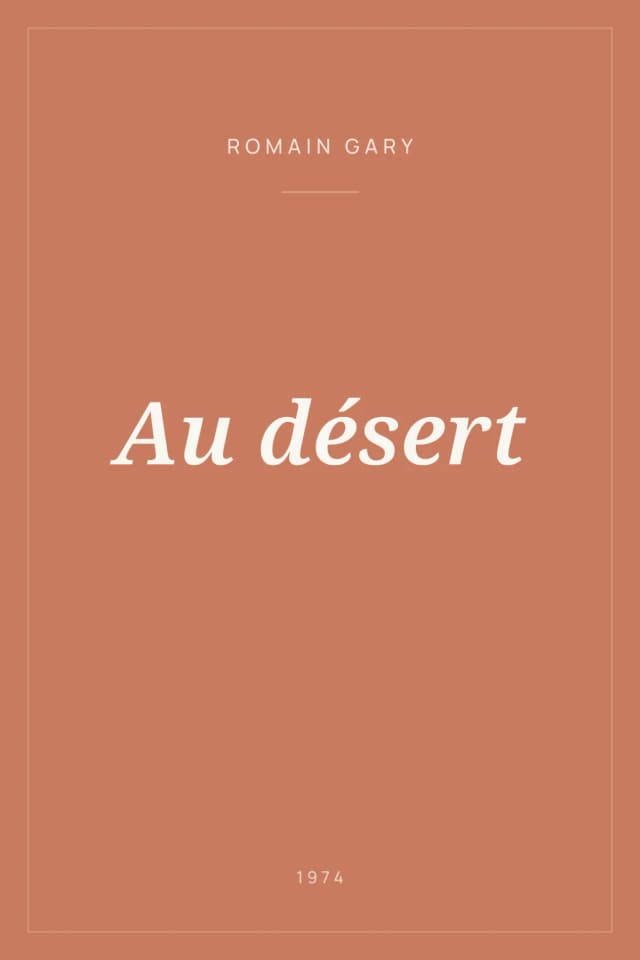 Portada de Au désert