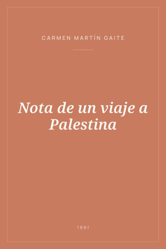 Portada de Nota de un viaje a Palestina