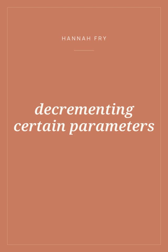 Portada de decrementing certain parameters