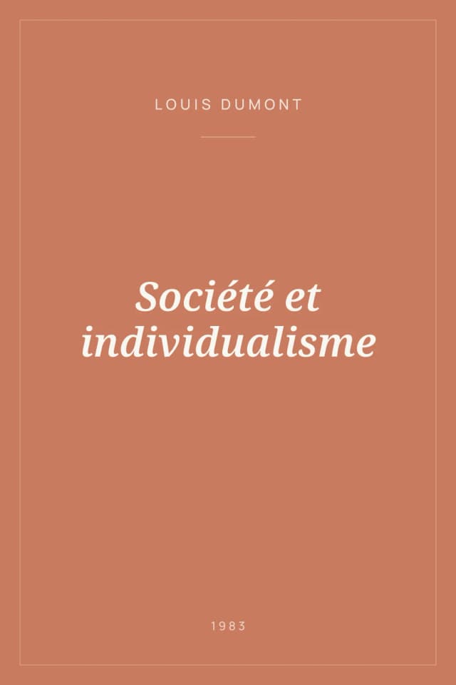Portada de Société et individualisme