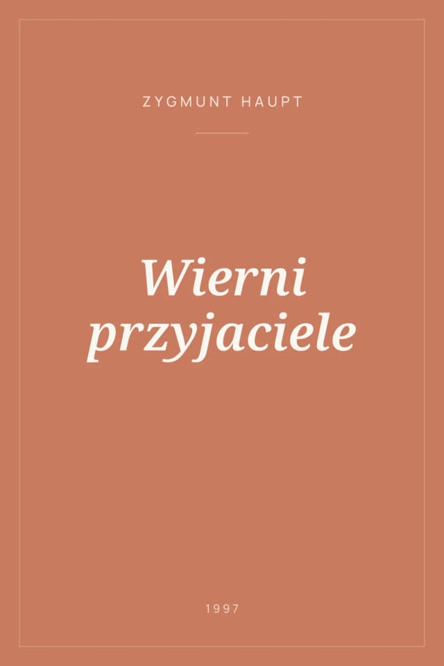 Portada de Wierni przyjaciele
