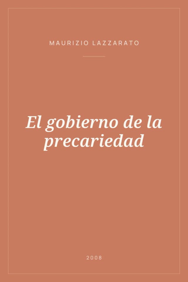 Portada de El gobierno de la precariedad