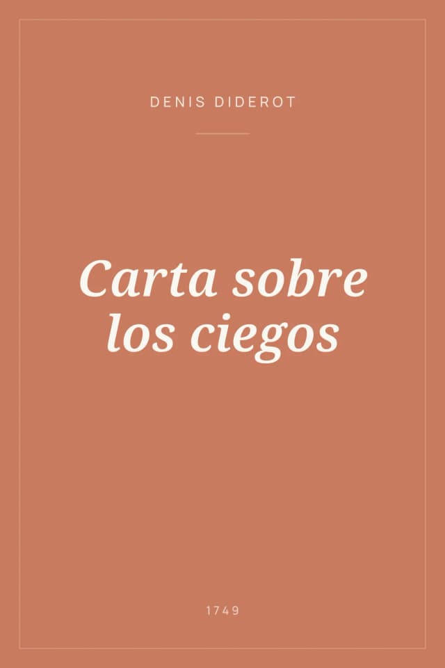 Portada de Carta sobre los ciegos