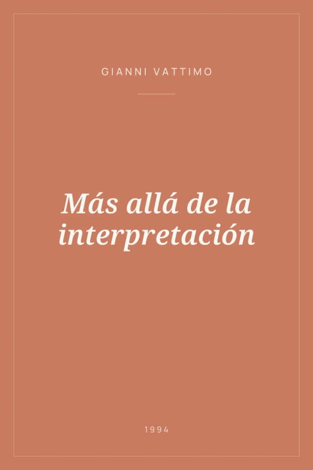Portada de Más allá de la interpretación