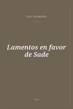 Portada de Lamentos en favor de Sade