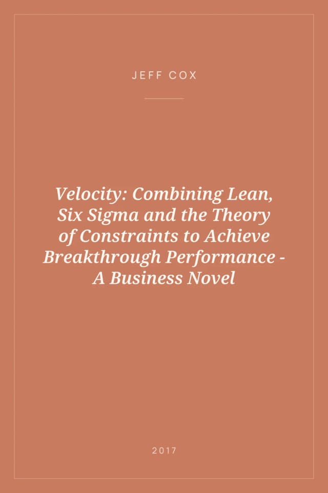 Portada de Velocity: Combining Lean, Six Sigma and the Theory of Constraints to Achieve Breakthrough Performance - A Business Novel