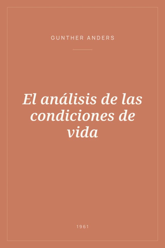 Portada de El análisis de las condiciones de vida