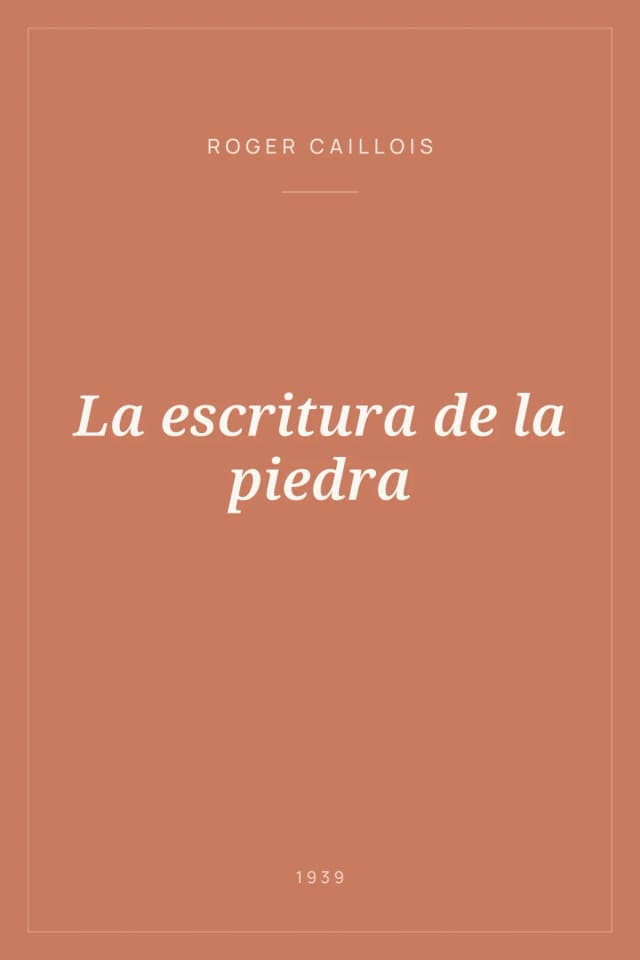 Portada de La escritura de la piedra