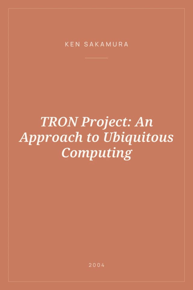 Portada de TRON Project: An Approach to Ubiquitous Computing
