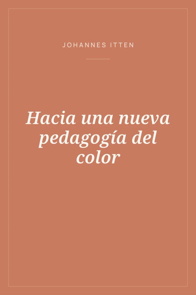 Portada de Hacia una nueva pedagogía del color