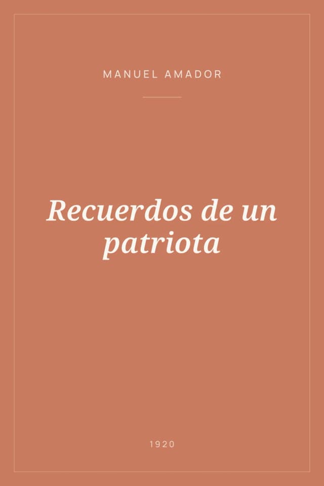 Portada de Recuerdos de un patriota