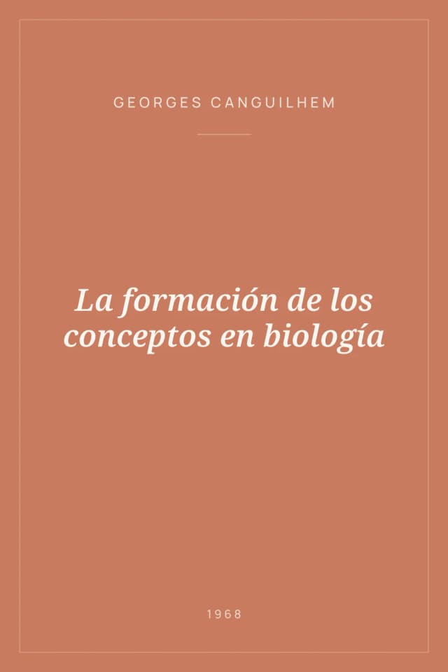 Portada de La formación de los conceptos en biología