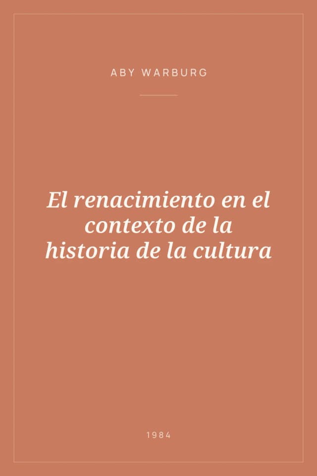 Portada de El renacimiento en el contexto de la historia de la cultura