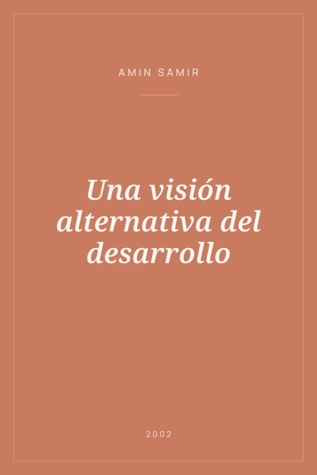 Portada de Una visión alternativa del desarrollo