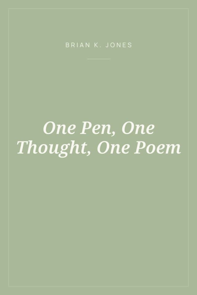 Portada de One Pen, One Thought, One Poem