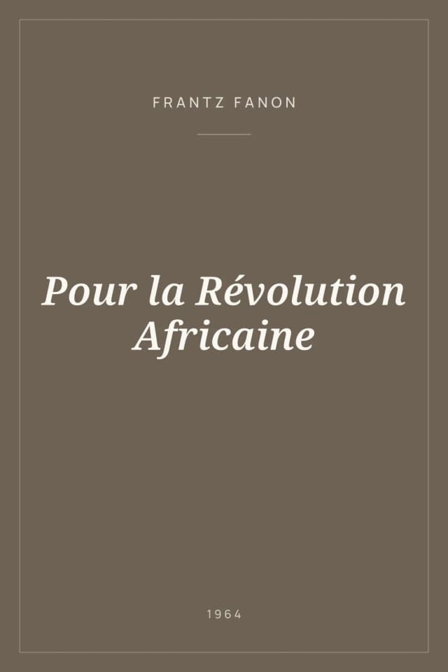Portada de Pour la Révolution Africaine