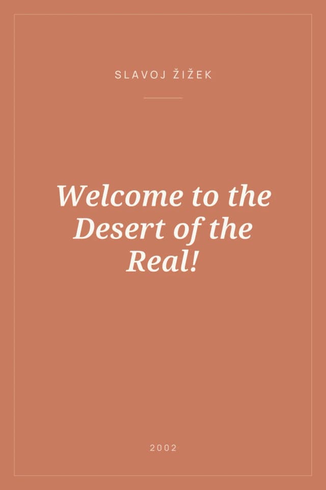 Portada de Welcome to the Desert of the Real!