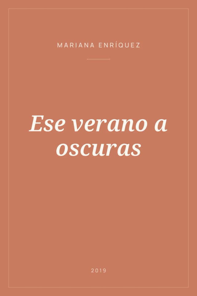 Portada de Ese verano a oscuras