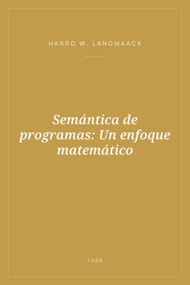Portada de Semántica de programas: Un enfoque matemático