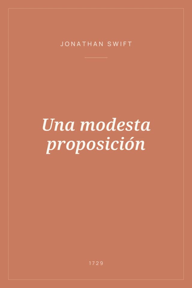 Portada de Una modesta proposición