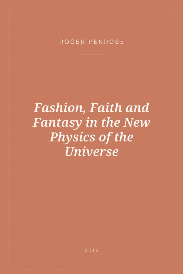 Portada de Fashion, Faith and Fantasy in the New Physics of the Universe