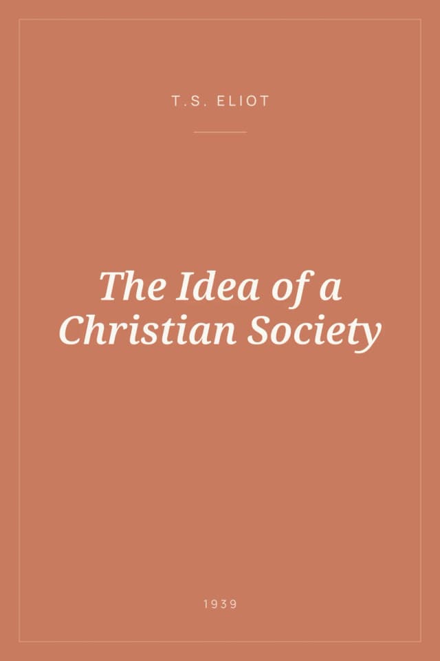 Portada de The Idea of a Christian Society
