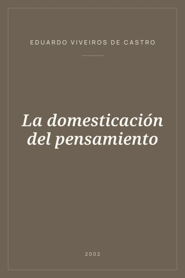 Portada de La domesticación del pensamiento