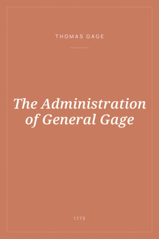 Portada de The Administration of General Gage