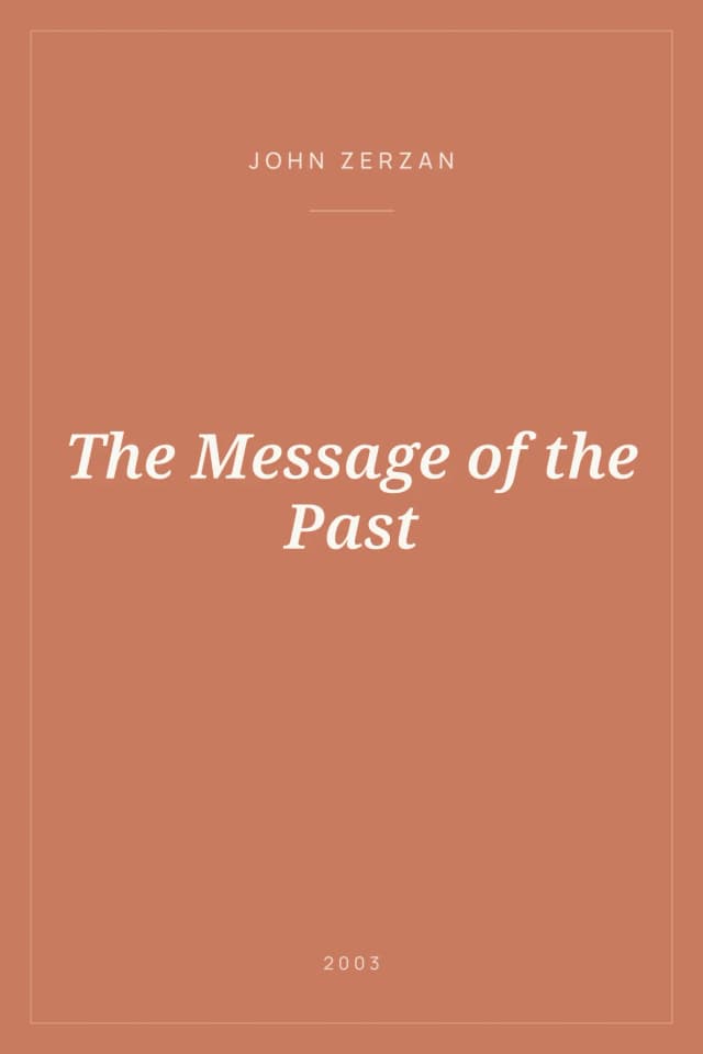Portada de The Message of the Past