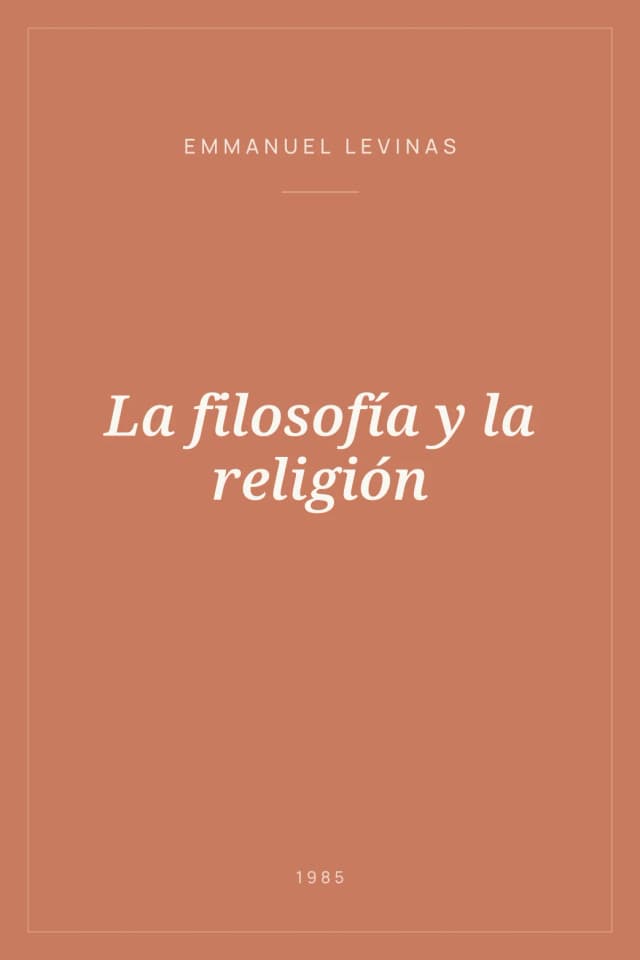 Portada de La filosofía y la religión