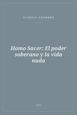 Portada de Homo Sacer: El poder soberano y la vida nuda
