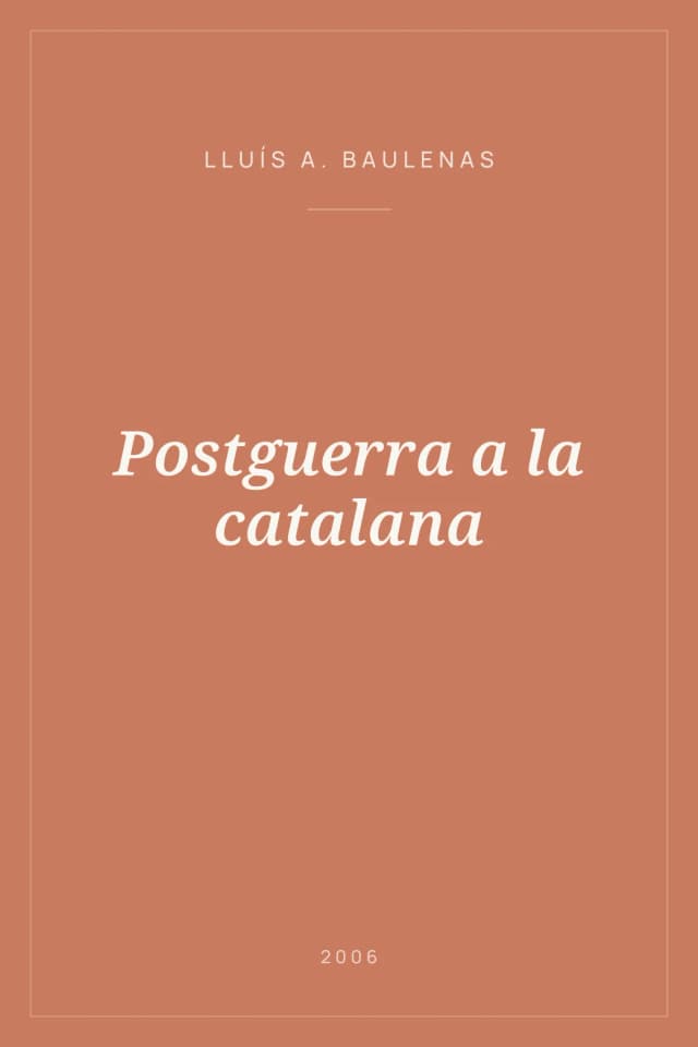 Portada de Postguerra a la catalana