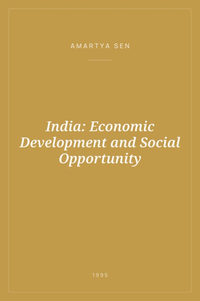 Portada de India: Economic Development and Social Opportunity