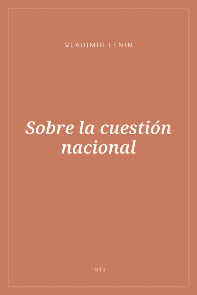 Portada de Sobre la cuestión nacional
