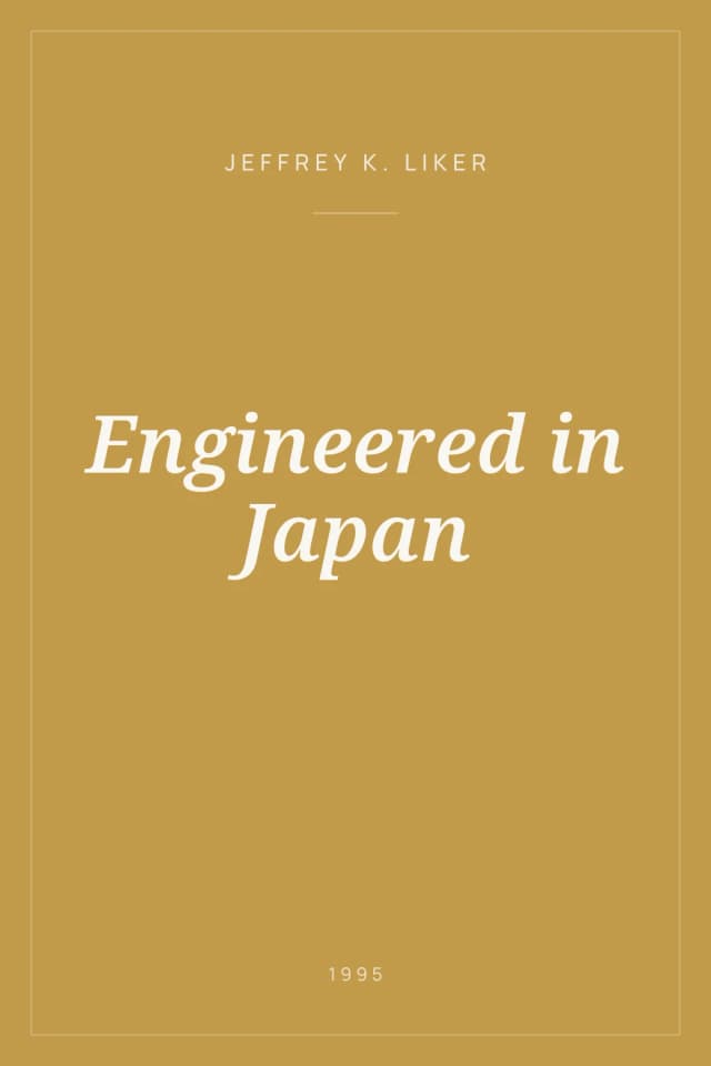 Portada de Engineered in Japan