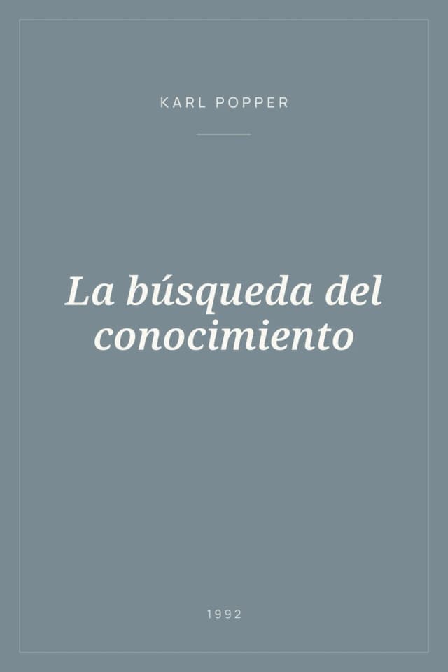 Portada de La búsqueda del conocimiento