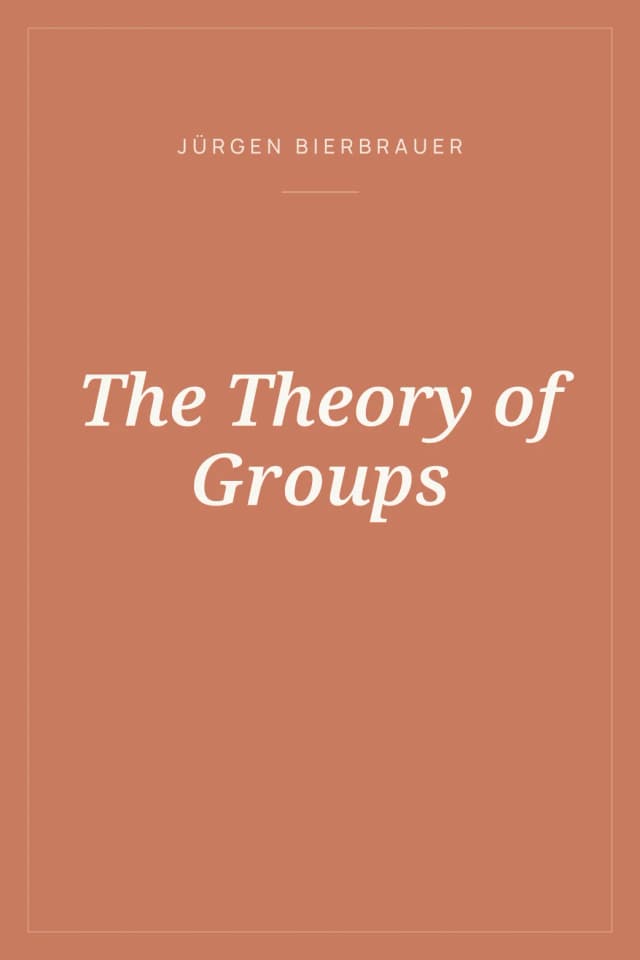 Portada de The Theory of Groups