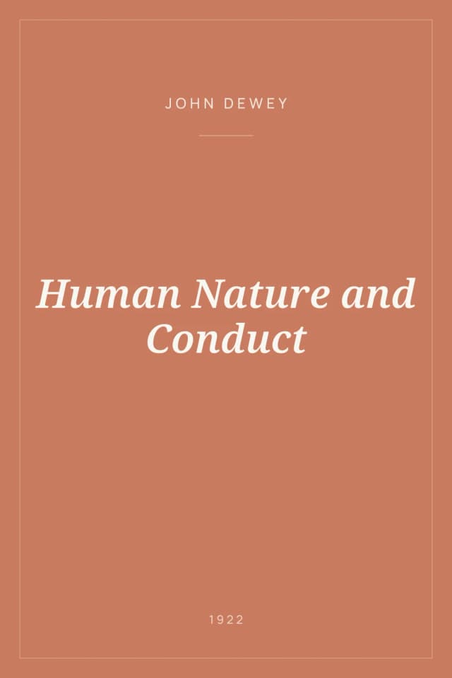 Portada de Human Nature and Conduct