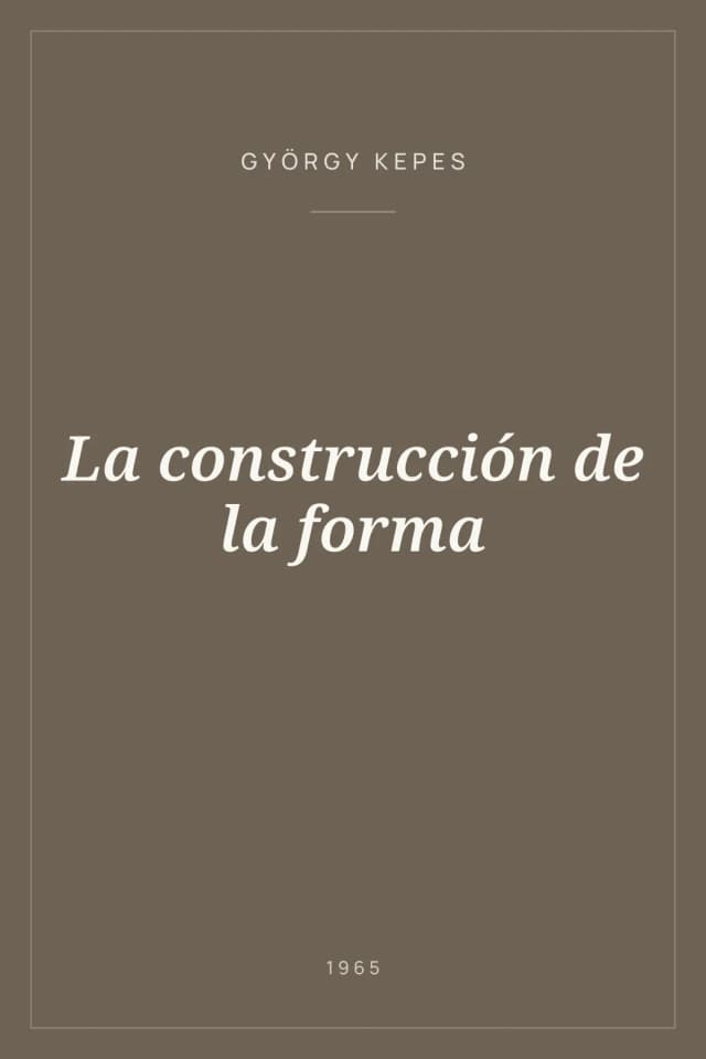 Portada de La construcción de la forma