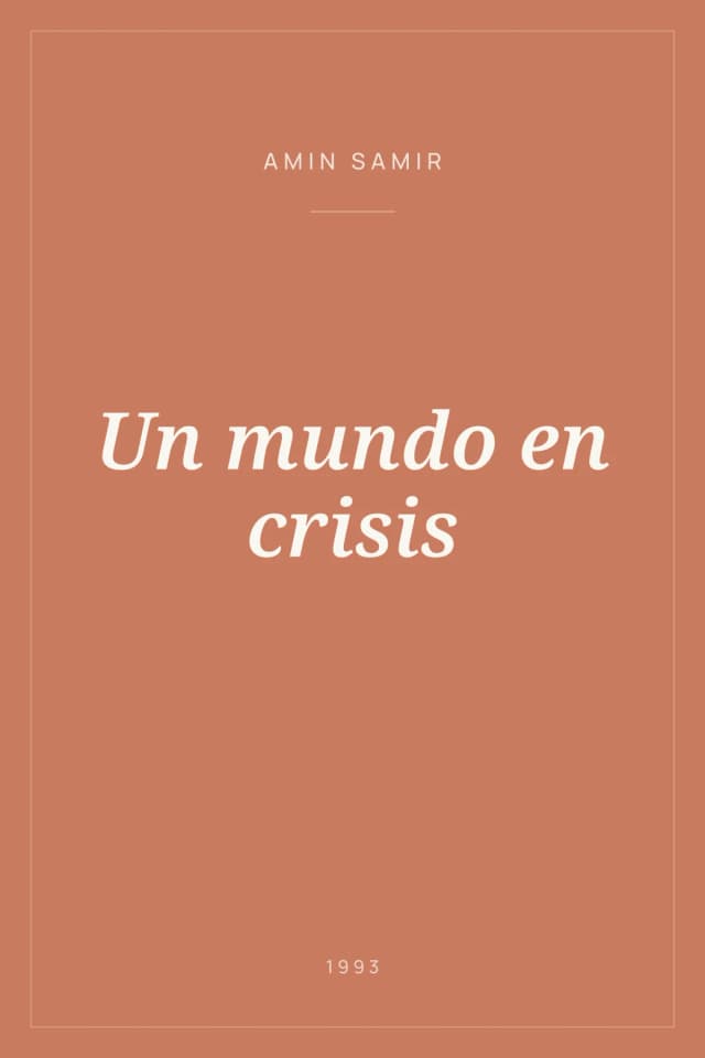 Portada de Un mundo en crisis