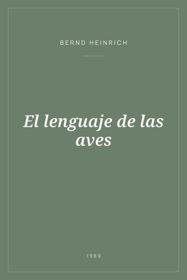 Portada de El lenguaje de las aves