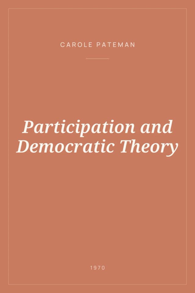 Portada de Participation and Democratic Theory